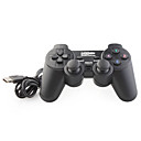 USB 2.0 wired doppio shock 2 controller di gioco per pc (nero)