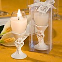 stijlvolle bruid en bruidegom ontwerp champagne flute kaarsenhouder gunsten