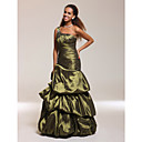 Trumpet/Mermaid One Shoulder Ruched Floor-length Taffeta Evening Dress