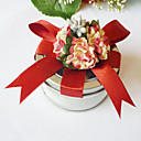 Clear Top Favor Tin With Red Flower (Set of 6)