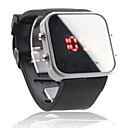 Reloj Pulsera Unisex Deportivo con Correa de Silicona y Pantalla LED Cuadrada - Negro