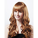 Capless Long High Quality Synthetic Nature Look Honey Brown Curly Hair Wig
