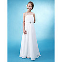 A-line Halter Floor-length Chiffon Junior Bridesmaid Dress