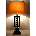 Modern Table Light with Orange Fabric Lampshade (E27 Bulb Base)