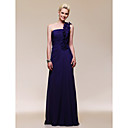 Chiffon Sheath/Column One Shoulder Floor-length Evening Dress inspired by Kathryn Le at Grammy Award
