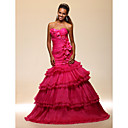 Trumpet/Mermaid Sweetheart Floor-length Satin Organza Evening Dress