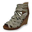 unità di elaborazione tomaia in pelle di alta sandali gladiatore con tacchi di scarpe cerniera moda (1131-A33-5)