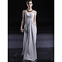 Sheath/ Column Square Floor-length Chiffon Satin With Beading Ready-to-Wear Evening/ Prom Dress