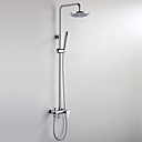 Contemporary Tub Shower Faucet with 10 inch Shower Head + Hand Shower