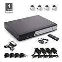 4-Kanal CCTV-Kit + 4pcs weiße Kuppel-Kamera mit 24leds + 500GB HDD