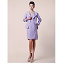 Sheath/Column Strapless Knee-length Chiffon Mother of the Bride Dress With Appliques And A Wrap