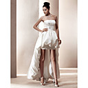 A-line Strapless Asymmetrical Satin Wedding Dress