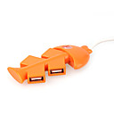 Fish Bone 4-Port 2.0 USB Hub(Orange)