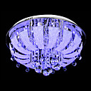 Luxury Stainless Steel 7-Light Round Flush Mount Floral Featured with Crystal Drops
