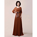 A-line Strapless Floor-length Chiffon Mother of the Bride Dress With A Wrap