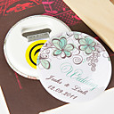 Personalized Bottle Opener/Fridge Magnet - Green Flower (set of 12)