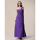 Sheath/ Column One Shoulder Empire Floor-length Chiffon Bridesmaid Dress