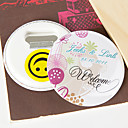 Personalized Bottle Opener/Fridge Magnet - Colorful Flower (set of 12)