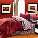 Burgundy 4-piece Queen-size Duvet Cover Set