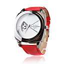 Fashionable Quartz Wrist Watch with Red PU Leather Band