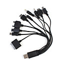 10 i en multifunksjonell Universal USB lader / datakabel for mobile phone/mp3/mp4/gps