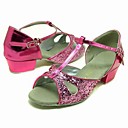 Sparkling Glitter Upper Pink Dance Shoes Ballroom Latin Shoes for Kids More Colors