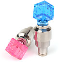 cristalline cubique conduit de lumière chapeau de roue de soupape pour voiture / vélo / moto bleue