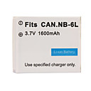 1600mAh Camera Battery NB-6L for CANON IXUS 85 IS and More