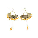 TS Alloy Fan Jewel Embellished Earrings