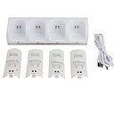 Quad USB Battery Charging Station with Rechargeable Batteries for Wii/Wii U Remote