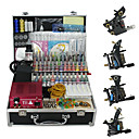 4 Guns Tattoo Kit with Compact Power and 55 Color Ink