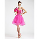 A-line Sweetheart Knee-length Stretch Satin Cocktail Dress