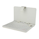illuminato bianco tastiera custodia in pelle per 7 pollici tablet computer (porta USB)