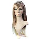 Capless Long 100% Japanese Kanekalon Fiber Mixed Color Straight Hair Wig
