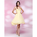A-line Strapless Empire Knee-length Chiffon Cocktail Dress