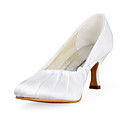 Satin Upper Stiletto Heel Closed Toe With Ruched Wedding Shoes More Colors Available