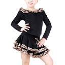 Dancewear Polyester With Leopard Practice Latin Top and Skirt 2 Pieces Set for Kids More Colors
