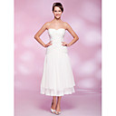 A-line Sweetheart Tea-length Chiffon Cocktail Dress
