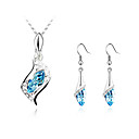 prachtige dames kristallen sieraden sets in sliver legering inclusief ketting oorbellen meer kleuren beschikbaar