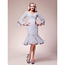 Clearance!Trumpet/Mermaid V-neck Knee-length Chiffon Mother of the Bride Dress