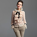 TS Lapel Ruffle Front Blouse Shirt
