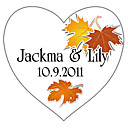 Personalized Heart Favor Stickers - Fall (pack of 90)