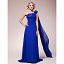 A-line One Shoulder Sweep/Brush Train Chiffon Mother of the Bride Dress