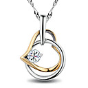 Heart Shape Cubic Zirconia Necklaces In Sterling Silver