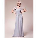 Sheath/Column Strapless Floor-length Chiffon Mother of the Bride Dress With A Wrap