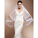 moniste voiles de mariage doigt avec de la dentelle en applique bord