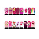 12st nail art folie armor wraps patch stickers-roze-serie