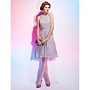 A-line Jewel Knee-length Chiffon Cocktail Dress With Beading
