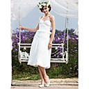 A-line Sweetheart Knee-length Chiffon Wedding Dress