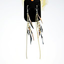 Metal Chain Accent Dangling Earrings